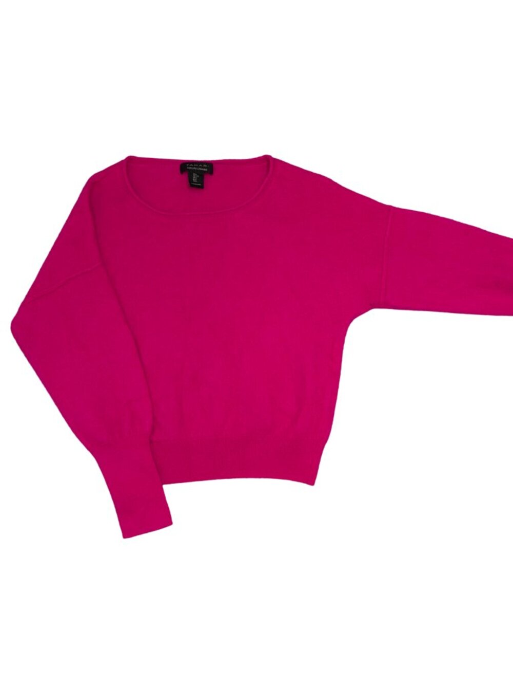 Tahari 100% 2 - Ply Cashmere Crew Neck Sweater Hot Pink Fuchsia Women's Size L
